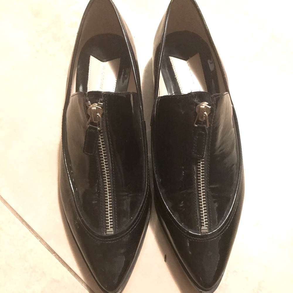 Derek Lam black Loafers with a middle zip